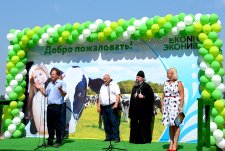Laying the foundation stone for the construction of Olgino dairy